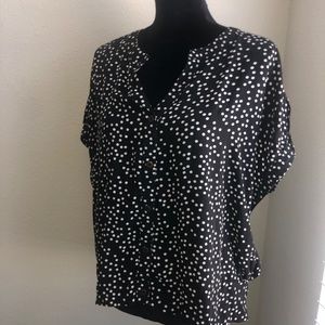 Polka dot blouse, black blouse